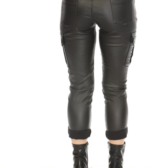 Black flux leather stretchable Pant - Picture 5 of 6